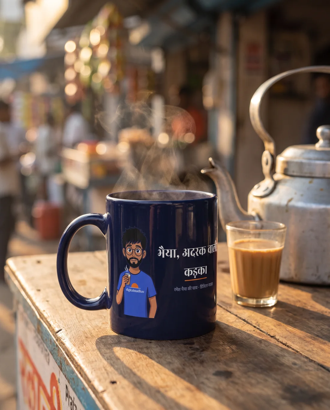 Ramesh bhaiya chai mug at a chai stall